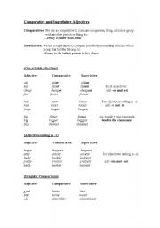 English Worksheet: comparatives and superlatives