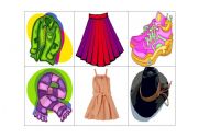 English Worksheet: clothes bingo cards