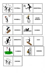 English Worksheet: DOMINO - sport