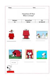 English Worksheet: Where is Snoopy?