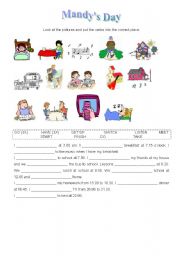 English Worksheet: Mandys Day