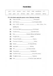 English Worksheet: PASSIVE VOICE