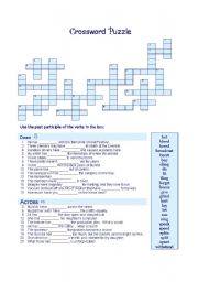 English Worksheet: Crossword Puzzle using the Past Participle