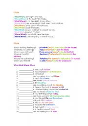 English Worksheet: Wh- words