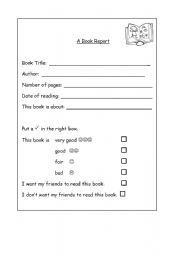 English Worksheet: Book report