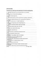 English Worksheet: revision of tenses for 2BTX