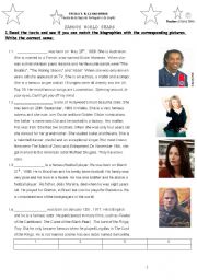 English Worksheet: FAMOUS PEOPLE