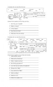 English Worksheet: cloze test for kids