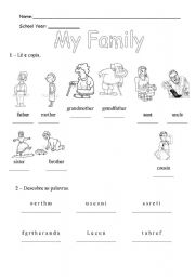 English Worksheet: Family