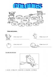 English Worksheet: Colours