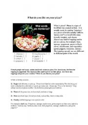 English Worksheet: Ordering Pizza by Telephone