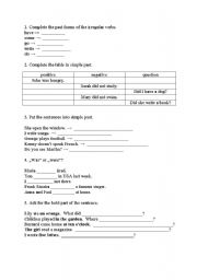 English Worksheet: Past Simple