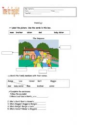 English Worksheet: The Simpsons Family