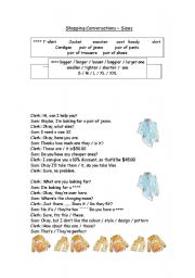 English Worksheet: SHOPPING CONVERSATION