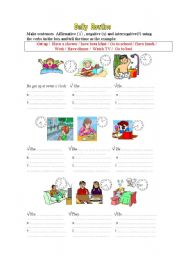 English Worksheet: Daily routine