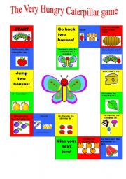 English Worksheet: The Very Hungry Caterpillar boardgame