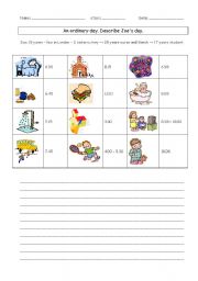 English Worksheet: An ordinary day
