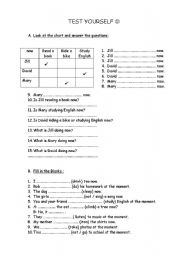 English Worksheet: present continuos tense 