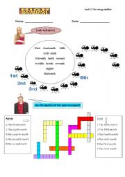 English Worksheet: ordinal numbers