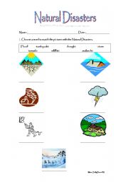 English Worksheet: natural disasters