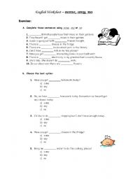 English Worksheet: some,any,no