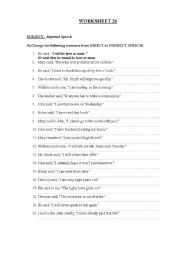 English Worksheet: REPORTED_SPEECH_SURVEY