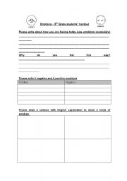 English worksheet: emotions