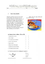 English Worksheet: aladdin