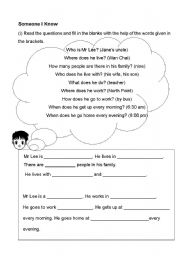 English Worksheet: writing: someone who i know