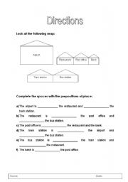 English Worksheet: Prepositions of place