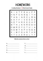 English Worksheet: Counting numbers