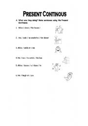 English Worksheet: Present Continuous