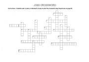 English Worksheet: Jobs Crossword Puzzle