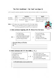 English Worksheet: Conditional sentences - type I