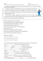 English Worksheet: verb tenses revision