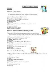 English Worksheet: Guided dialogues 