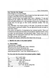 English Worksheet: practice on present perfect
