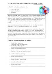 English Worksheet: Shopping - a reading and comprehension worksheet