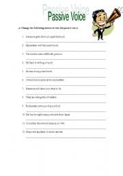 English Worksheet: passive voice - exercises