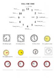 English Worksheet: Tell the time