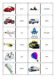 English Worksheet: Transports Domino