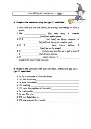 English Worksheet: If - clauses (type II)