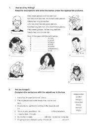 English Worksheet: sensations and feelings