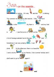 English Worksheet: Summer is coming - fill in reading