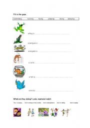 English Worksheet: ing forms