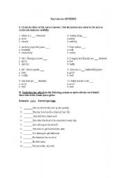 English Worksheet: Exercises on Adverbs