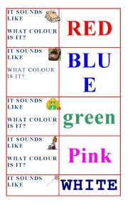 English Worksheet: colour rhymes