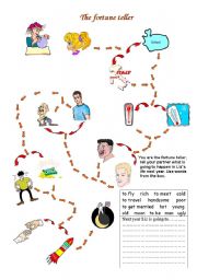 English Worksheet: The fortune teller