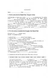 English Worksheet:  past simple