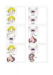 English Worksheet: body part domino